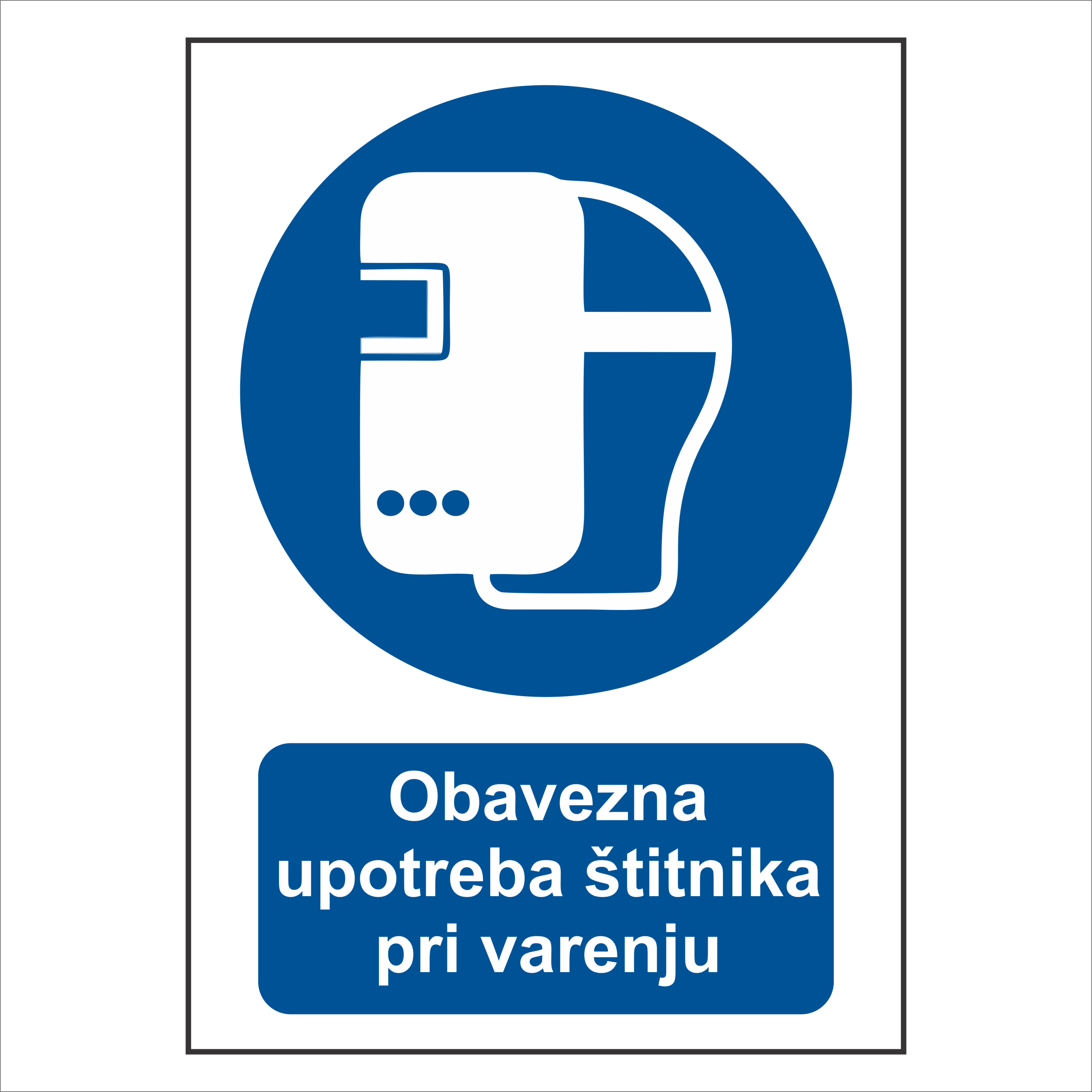 Znak obavezna upotreba štitnika pri varenju