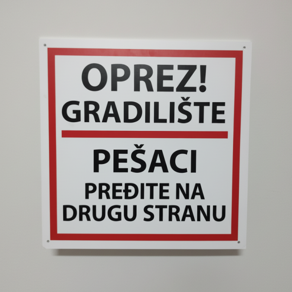 Znak oprez gradilište